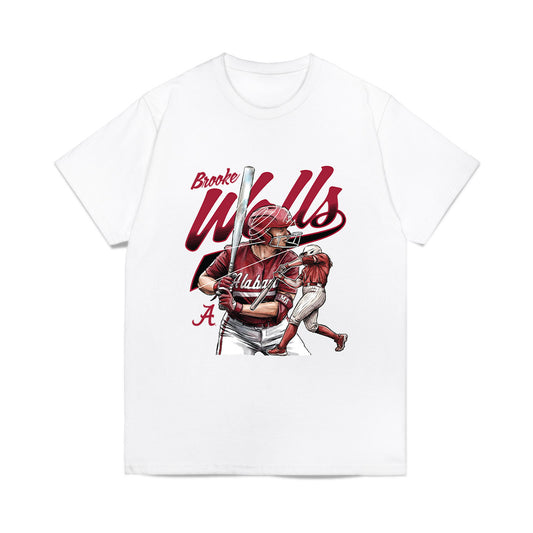 Alabama - NCAA Softball : Brooke Wells - Caricature Comfort Colors T-Shirt-0