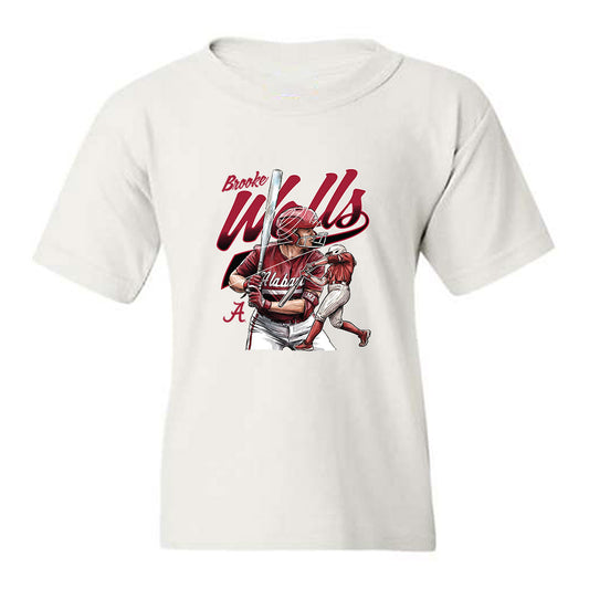 Alabama - NCAA Softball : Brooke Wells - Caricature Youth T-Shirt-0