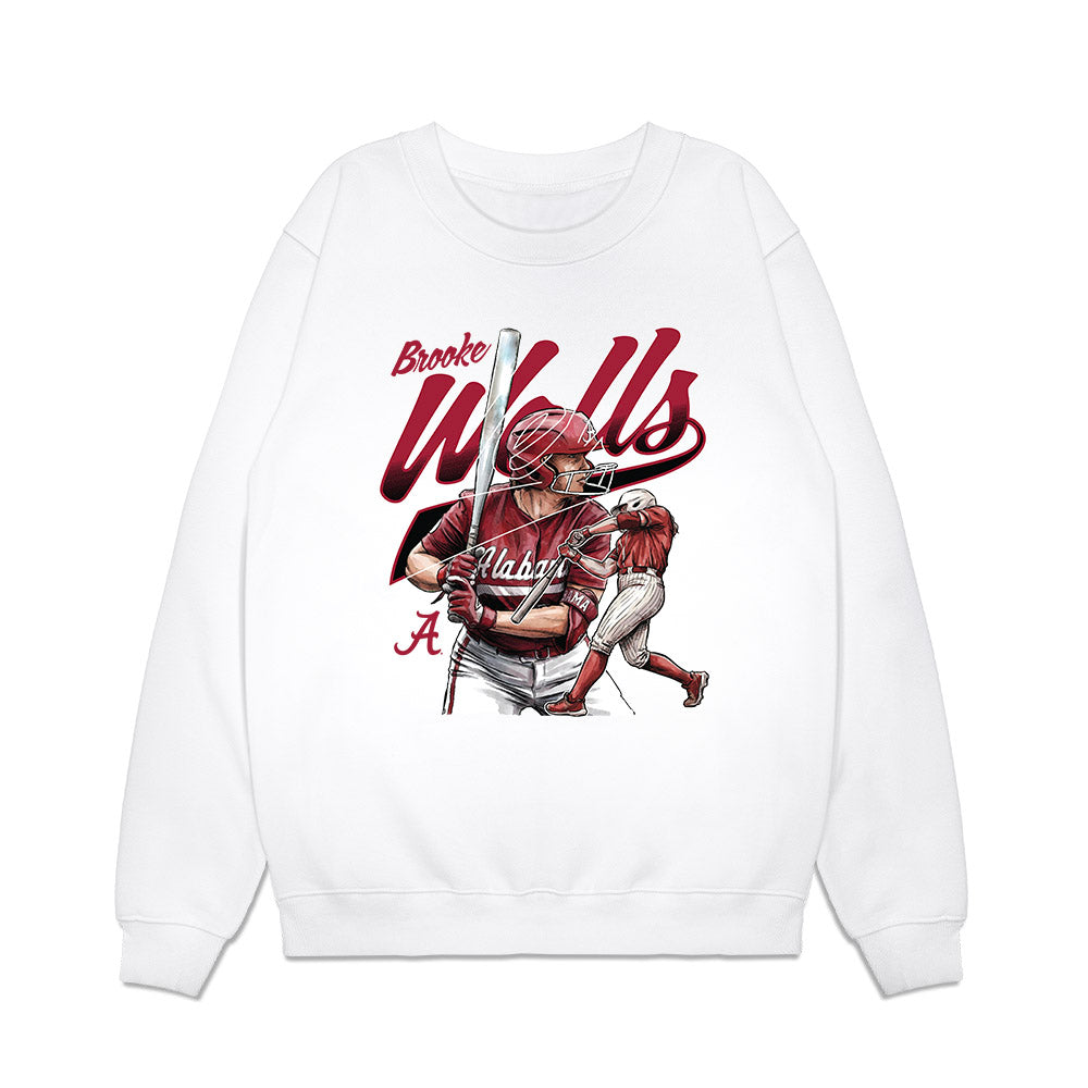 Alabama - NCAA Softball : Brooke Wells - Caricature Premium Crewneck Sweatshirt-0