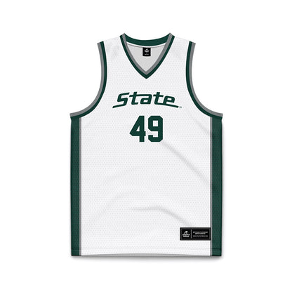 Michigan State - NCAA Men's Basketball : Anton Bonke - White Basketball Jersey-0