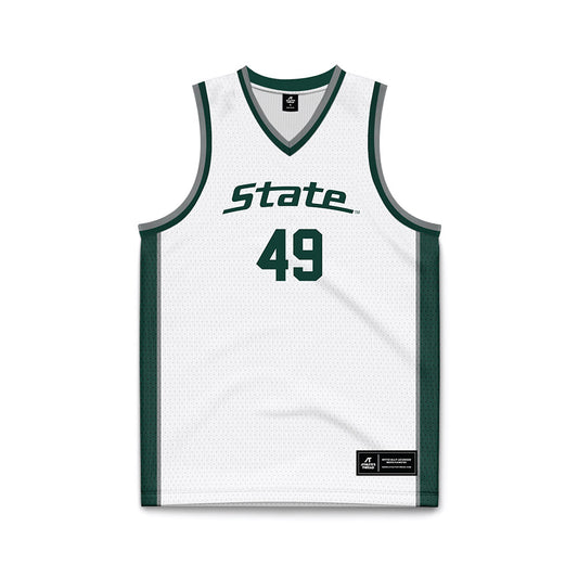 Michigan State - NCAA Men's Basketball : Anton Bonke - White Basketball Jersey-0