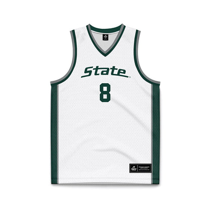 Michigan State - NCAA Men's Basketball : Kaleb Glenn - White Basketball Jersey-0