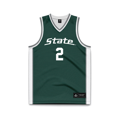Michigan State - NCAA Men's Basketball : Kur Teng - Green Basketball Jersey-0