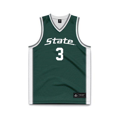 Michigan State - NCAA Men's Basketball : Cam Ward - Green Basketball Jersey-0
