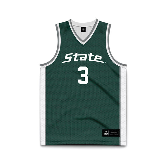 Michigan State - NCAA Men's Basketball : Cam Ward - Green Basketball Jersey-0