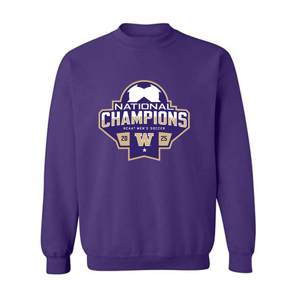 Washington - NCAA Men's Soccer : Harper Mikolasy - NCAA® 2025 National Champs Crewneck Sweatshirt-0