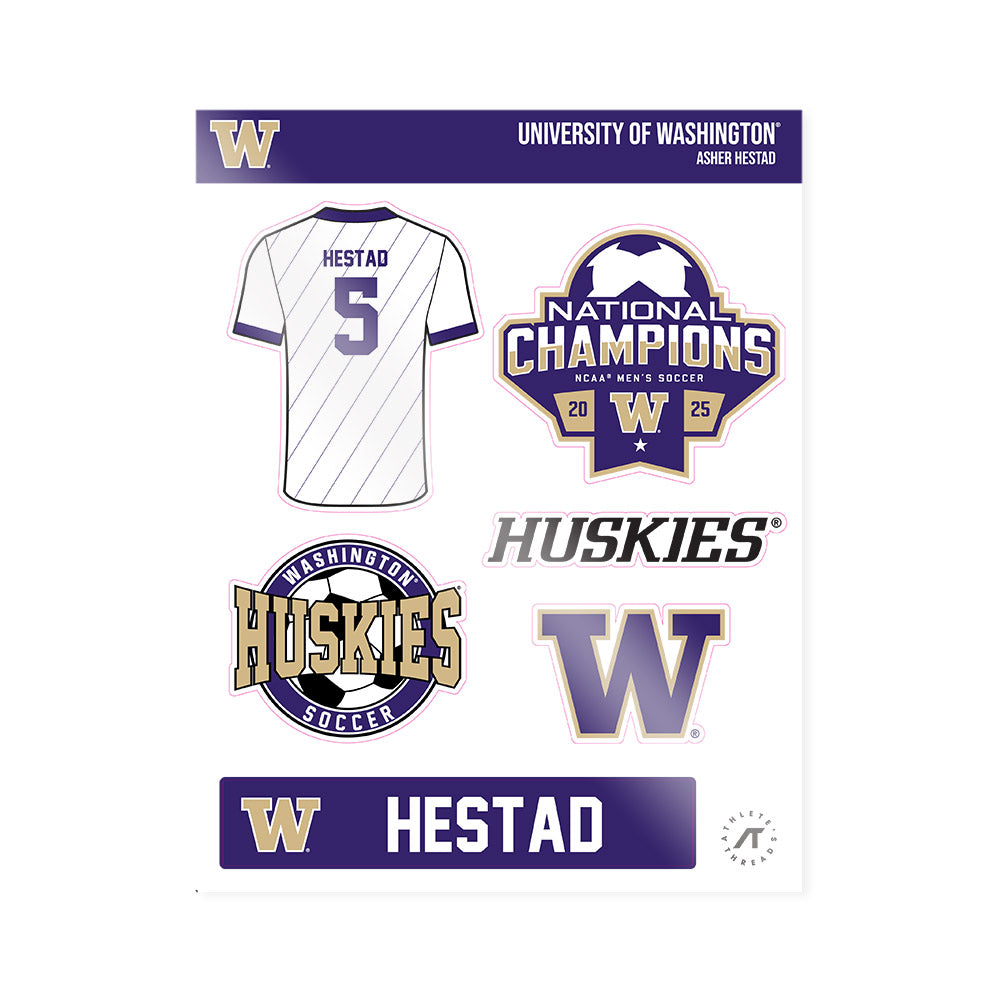 Washington - NCAA Men's Soccer : Asher Hestad - NCAA® 2025 National Champs Sticker Sheet-0