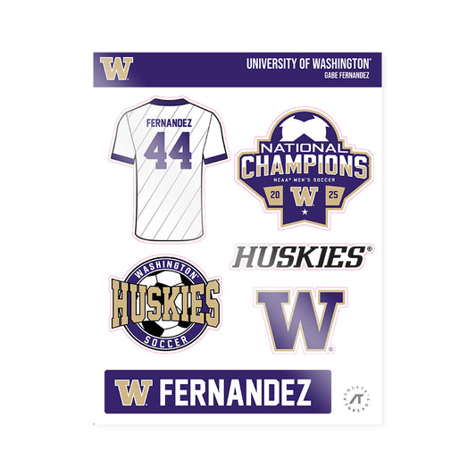 Washington - NCAA Men's Soccer : Gabe Fernandez - NCAA® 2025 National Champs Sticker Sheet-0