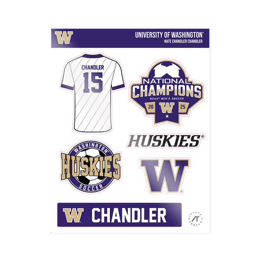 Washington - NCAA Men's Soccer : Nate Chandler Chandler - NCAA® 2025 National Champs Sticker Sheet-0