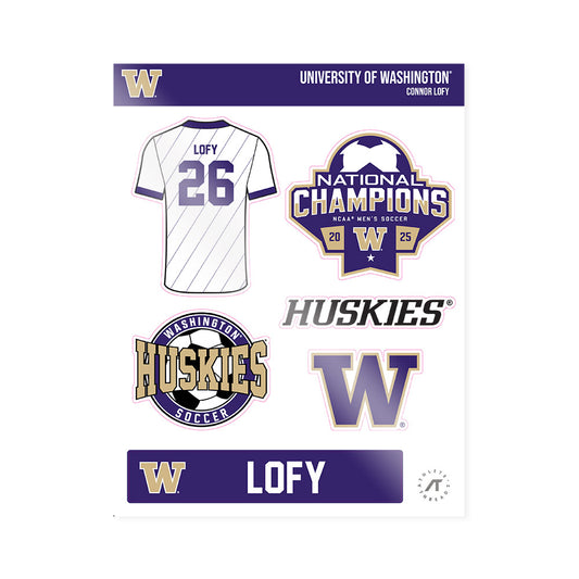 Washington - NCAA Men's Soccer : Connor Lofy - NCAA® 2025 National Champs Sticker Sheet-0