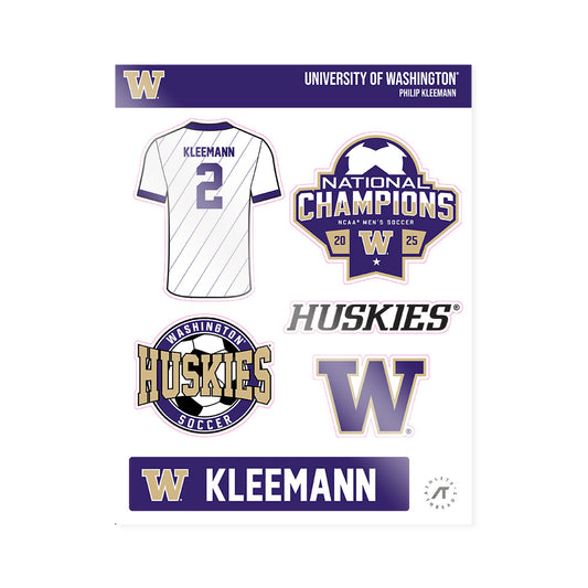 Washington - NCAA Men's Soccer : Philip Kleemann - NCAA® 2025 National Champs Sticker Sheet-0