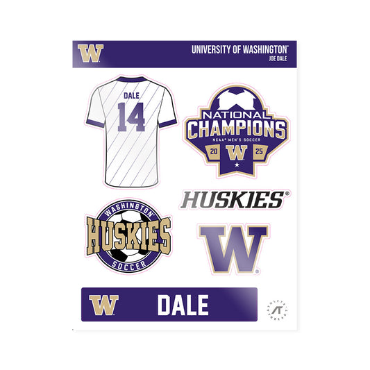 Washington - NCAA Men's Soccer : Joe Dale - NCAA® 2025 National Champs Sticker Sheet-0
