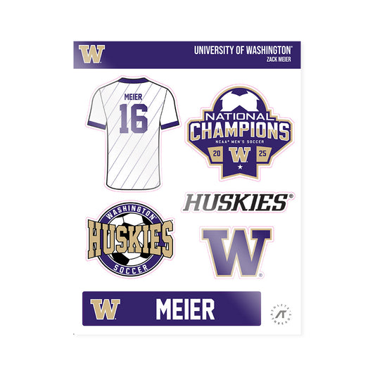 Washington - NCAA Men's Soccer : Zack Meier - NCAA® 2025 National Champs Sticker Sheet-0