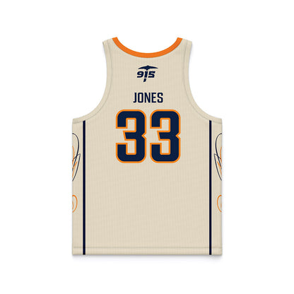 UTEP - NCAA Men's Basketball : Elijah Jones - Cream Basketball Jersey-1