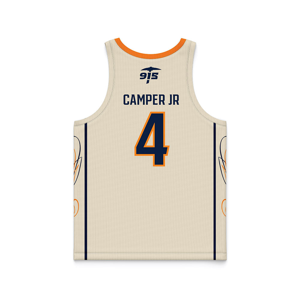 UTEP - NCAA Men's Basketball : Corey Camper Jr - Cream Basketball Jersey-1