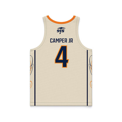 UTEP - NCAA Men's Basketball : Corey Camper Jr - Cream Basketball Jersey-1