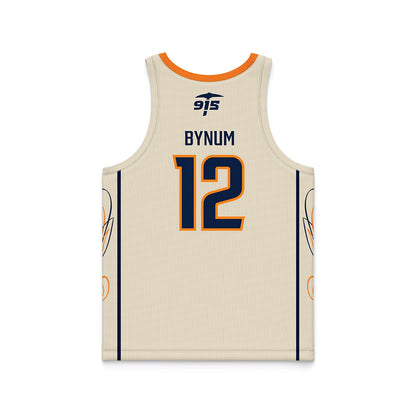 UTEP - NCAA Men's Basketball : Ahamad Bynum - Cream Basketball Jersey-1