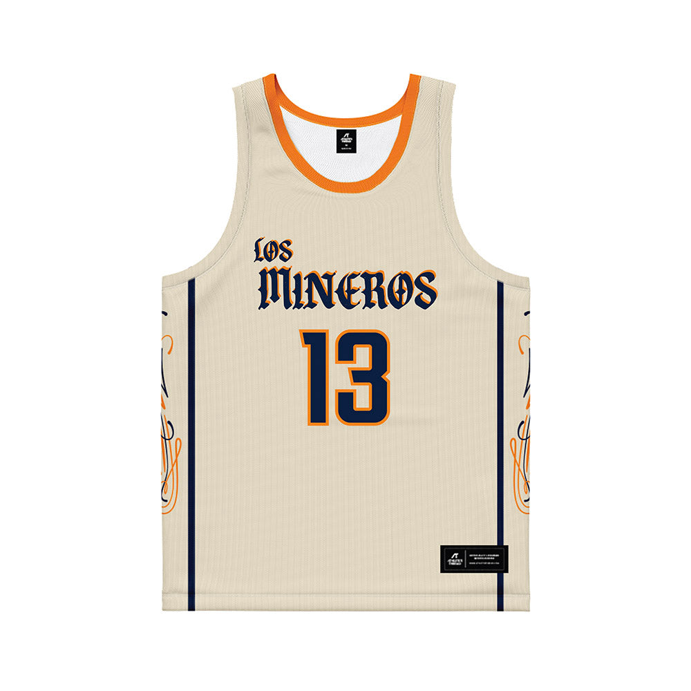 UTEP - NCAA Men's Basketball : Otis Frazier - Cream Basketball Jersey-0