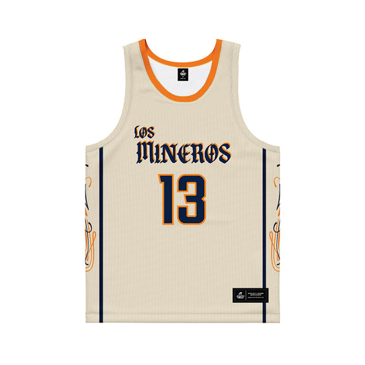UTEP - NCAA Men's Basketball : Otis Frazier - Cream Basketball Jersey-0
