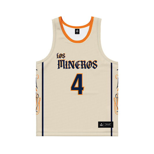 UTEP - NCAA Men's Basketball : Corey Camper Jr - Cream Basketball Jersey-0