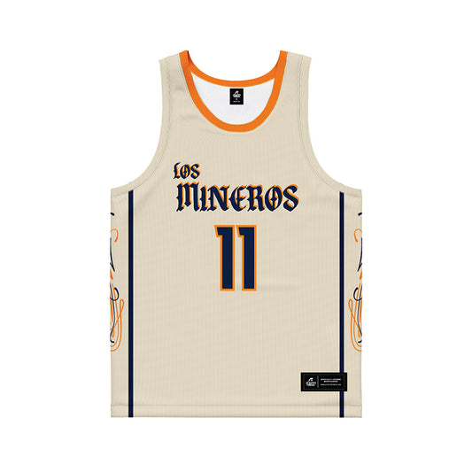 UTEP - NCAA Men's Basketball : Trey Horton - Cream Basketball Jersey-0