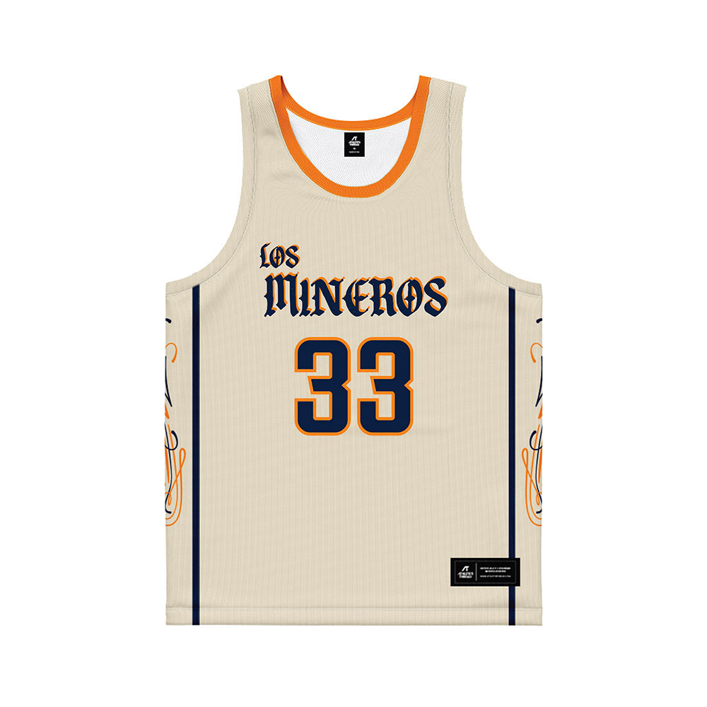 UTEP - NCAA Men's Basketball : Elijah Jones - Cream Basketball Jersey-0