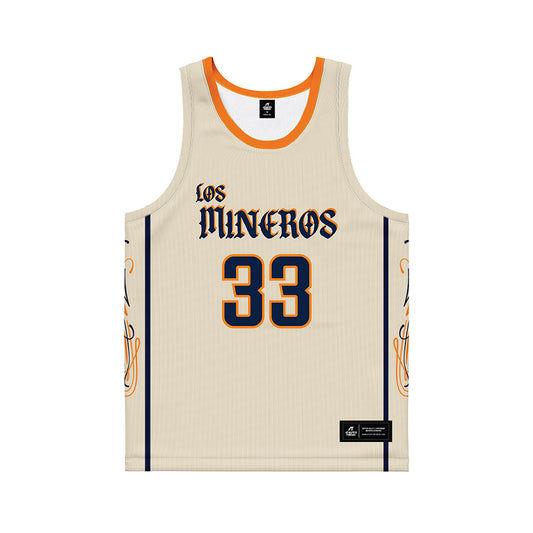 UTEP - NCAA Men's Basketball : Elijah Jones - Cream Basketball Jersey-0