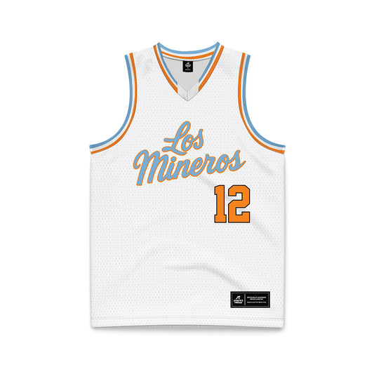 UTEP - NCAA Men's Basketball : Ahamad Bynum - White Basketball Jersey-0