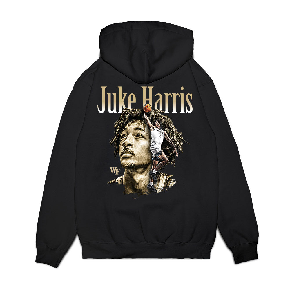 Wake Forest - NCAA Men's Basketball : Juke Harris - Collage Premium Hooded Sweatshirt-1