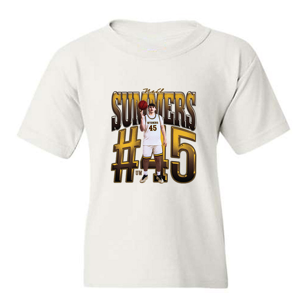 Wyoming - NCAA Men's Basketball : Neil Summers - Collage Youth T-Shirt-0