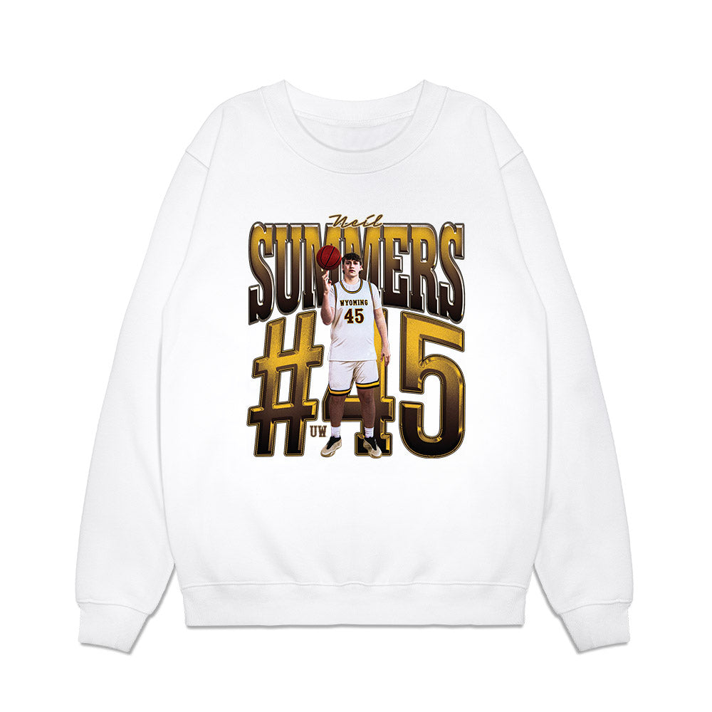 Wyoming - NCAA Men's Basketball : Neil Summers - Collage Premium Crewneck Sweatshirt-0