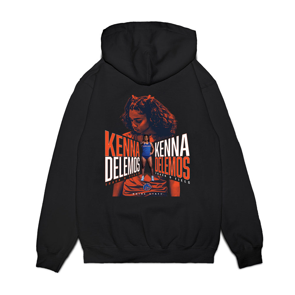Boise State - NCAA Women's Track & Field : Kenna DeLemos - Collage Premium Hooded Sweatshirt-1