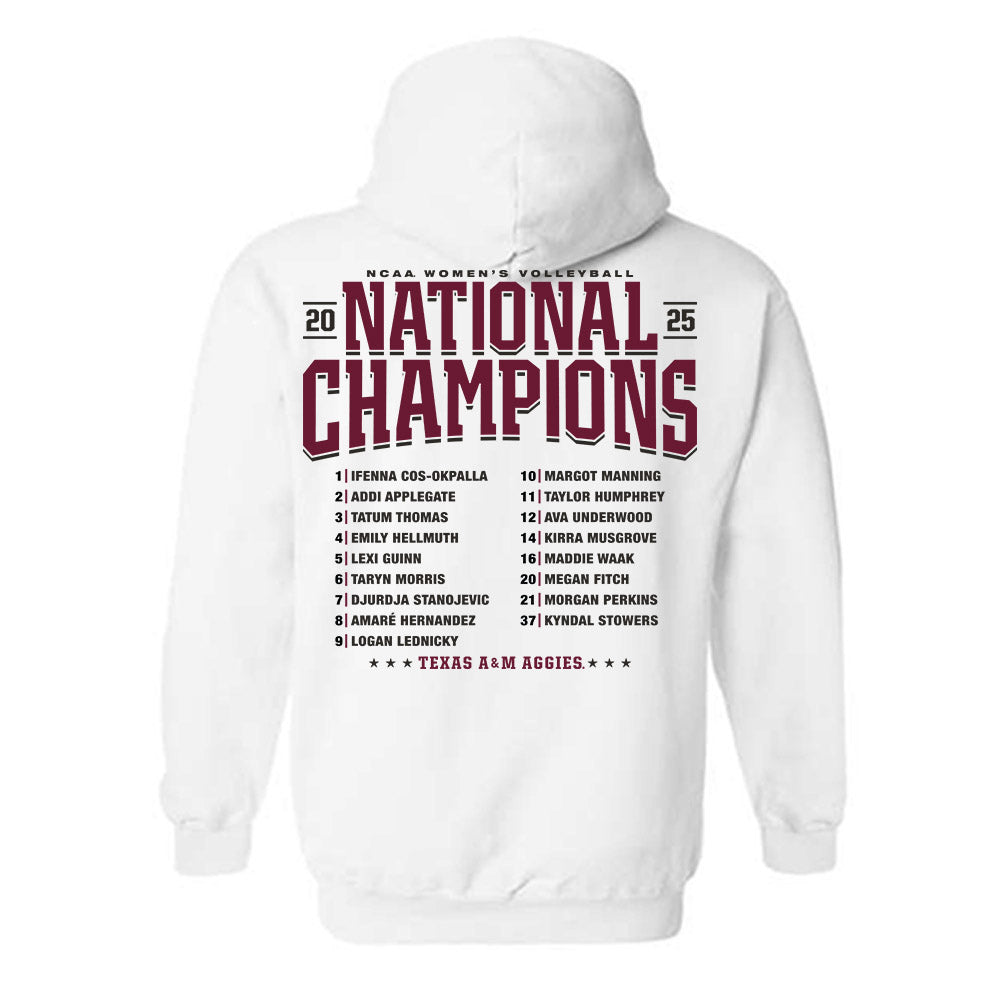 Texas A&M - NCAA Women's Volleyball : - National Champions Roster Hooded Sweatshirt-1