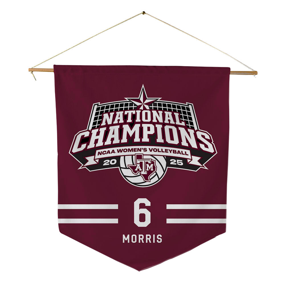 Texas A&M - NCAA Women's Volleyball : Taryn Morris - NCAA® National Champions Pennant - 18" x 21"-0