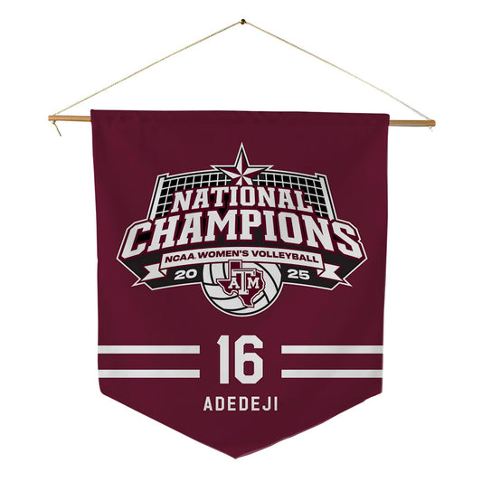 Texas A&M - NCAA Women's Volleyball : Lolufe Adedeji - NCAA® National Champions Pennant - 18" x 21"-0