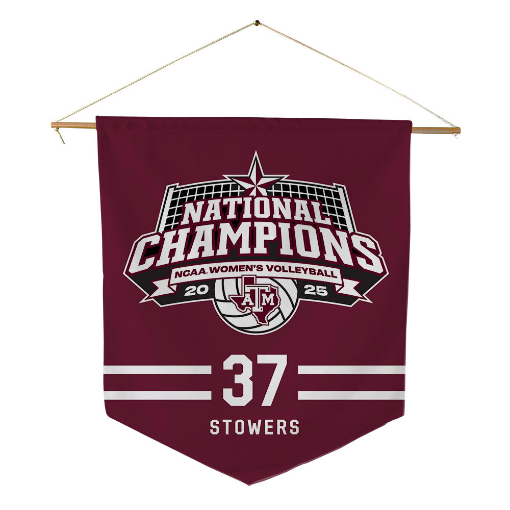 Texas A&M - NCAA Women's Volleyball : Kyndal Stowers - NCAA® National Champions Pennant - 18" x 21"-0