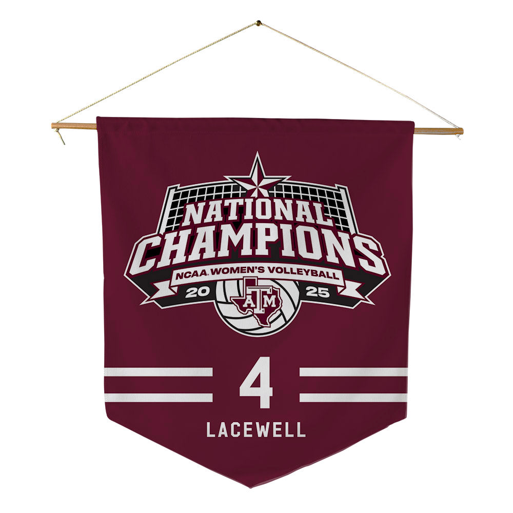 Texas A&M - NCAA Women's Volleyball : Brooke Lacewell - NCAA® National Champions Pennant - 18" x 21"-0