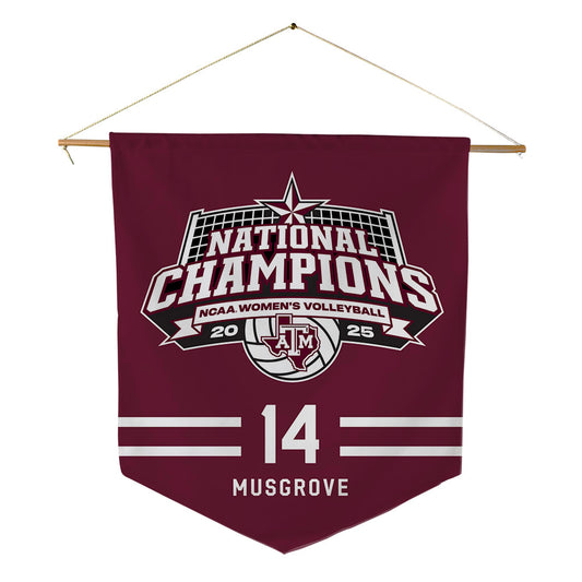 Texas A&M - NCAA Women's Volleyball : Kirra Musgrove - NCAA® National Champions Pennant - 18" x 21"-0