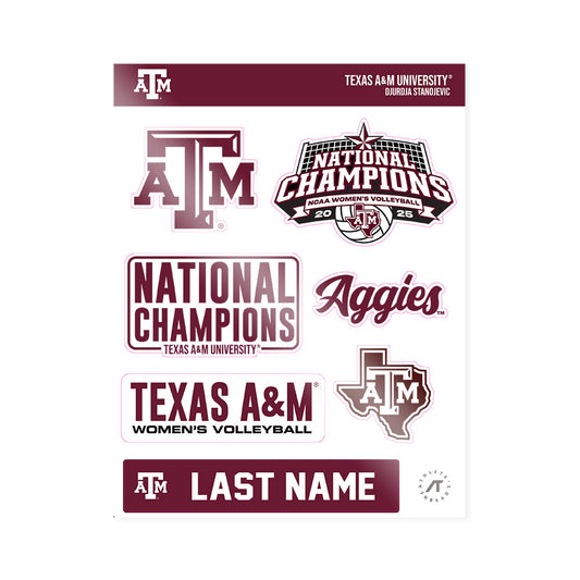 Texas A&M - NCAA Women's Volleyball : Djurdja Stanojevic - National Champions Sticker Sheet-0