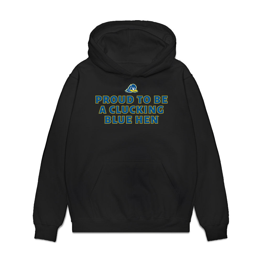 Delaware - NCAA Football : Clucking Blue Hen Premium Hooded Sweatshirt-0