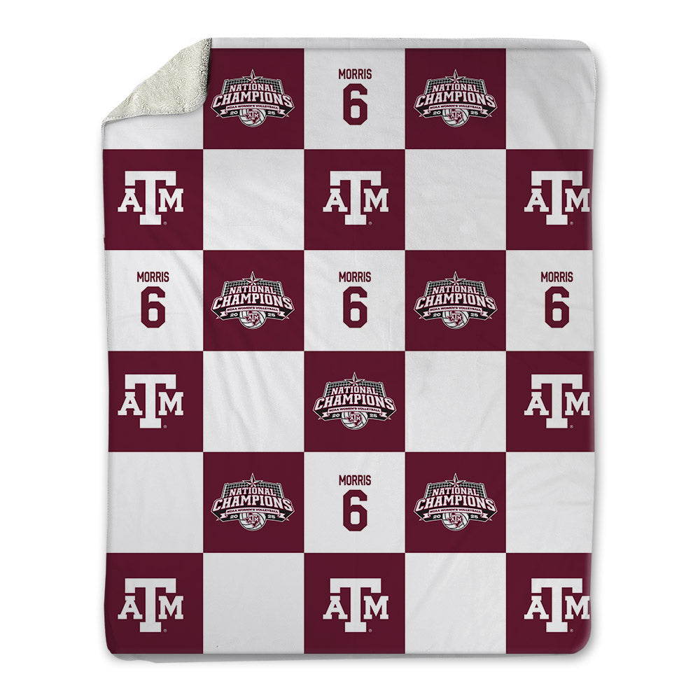 Texas A&M - NCAA Women's Volleyball : Taryn Morris - National Champions Blanket-0