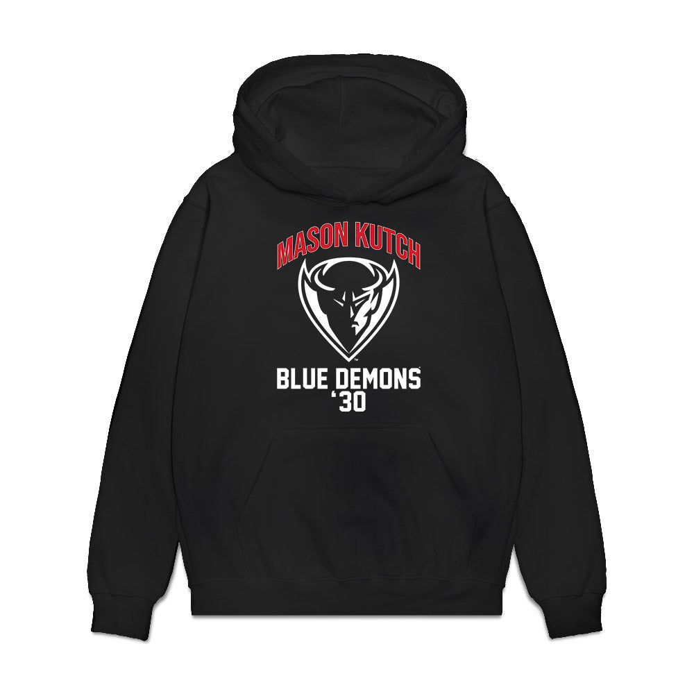DePaul - NCAA Men's Soccer : Mason Kutch - Graphic v2 Premium Hooded Sweatshirt-0