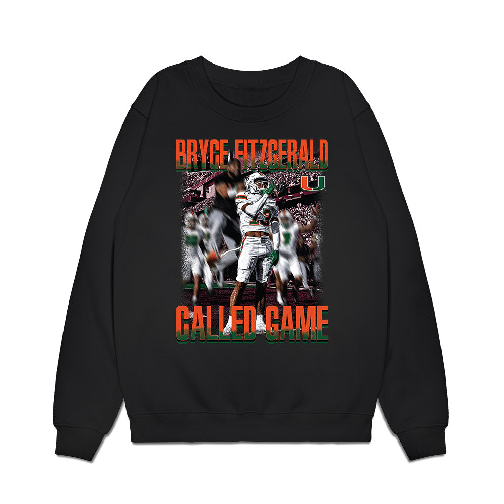 Miami - NCAA Football : Bryce Fitzgerald - Called Game Premium Crewneck Sweatshirt-0