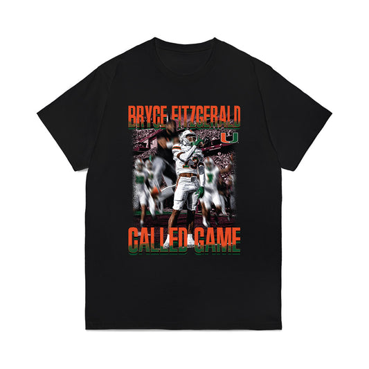 Miami - NCAA Football : Bryce Fitzgerald - Called Game Comfort Colors T-Shirt-0