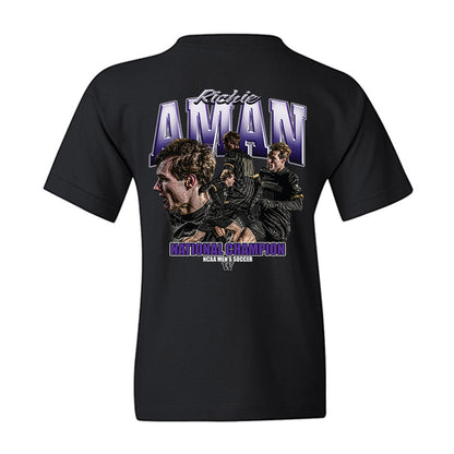 Washington - NCAA Men's Soccer : Richie Aman - National Champs Youth T-Shirt-1