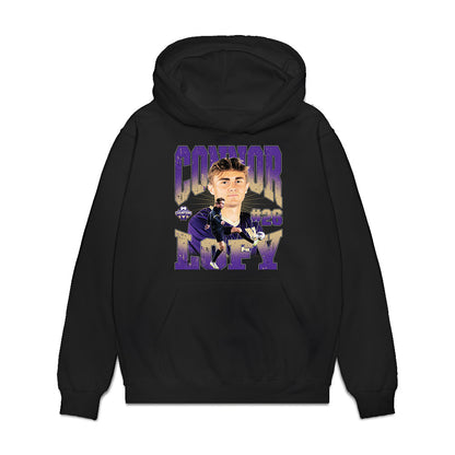 Washington - NCAA Men's Soccer : Connor Lofy - National Champs Premium Hooded Sweatshirt-0