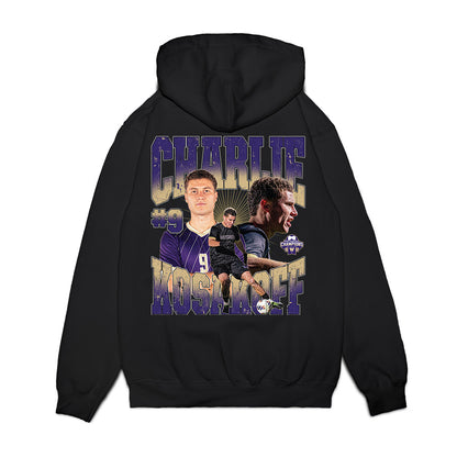 Washington - NCAA Men's Soccer : Charlie Kosakoff - National Champs Premium Hooded Sweatshirt-1
