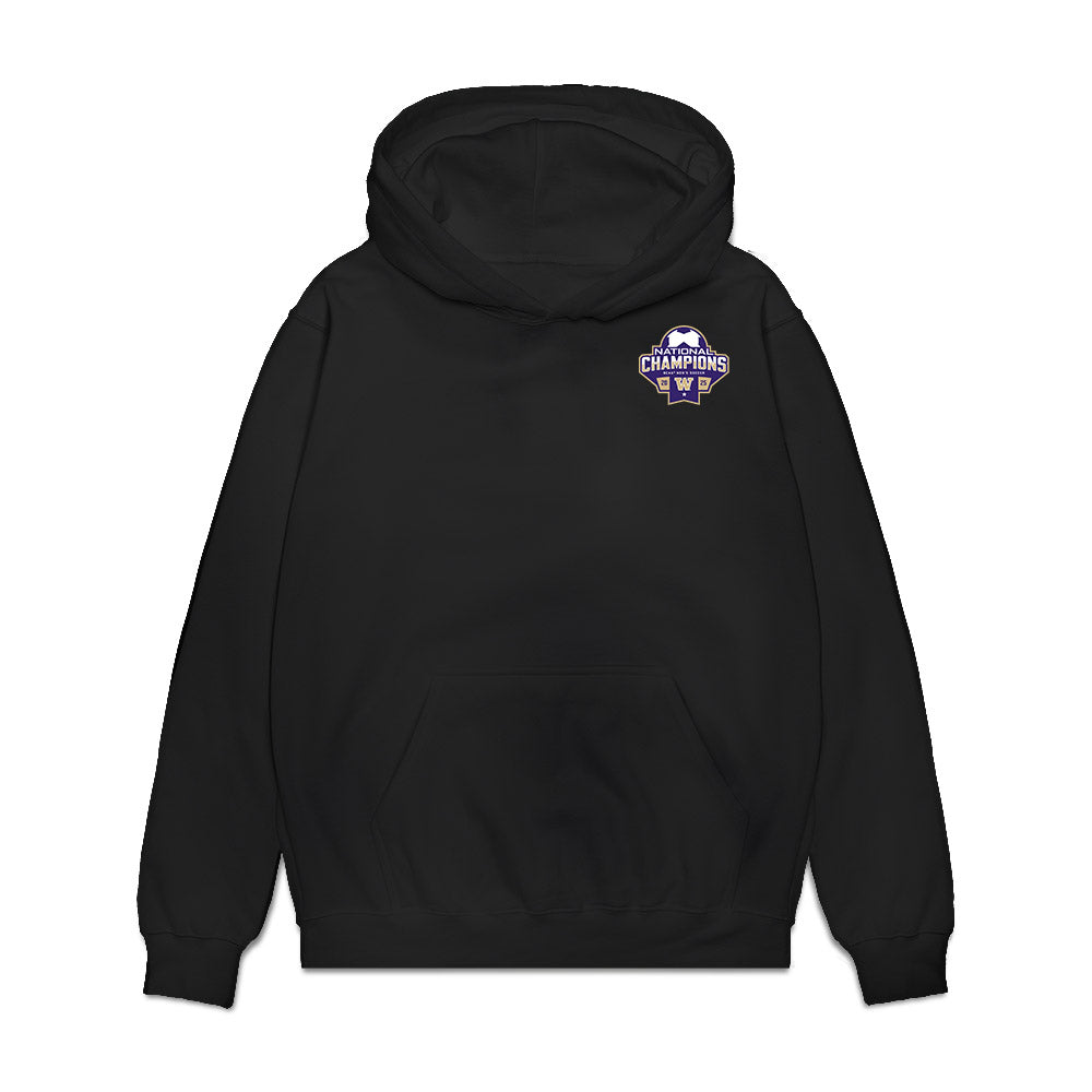 Washington - NCAA Men's Soccer : Charlie Kosakoff - National Champs Premium Hooded Sweatshirt-0