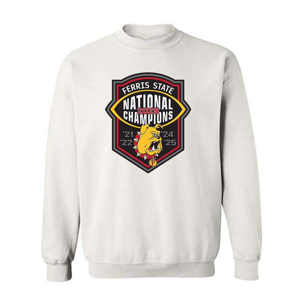 Ferris State - NCAA Football : Tyrone Webber - National Champions Shersey Crewneck Sweatshirt-0