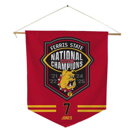 Ferris State - NCAA Football : Marcel Jones - National Champions Pennant - 18" x 21"-0